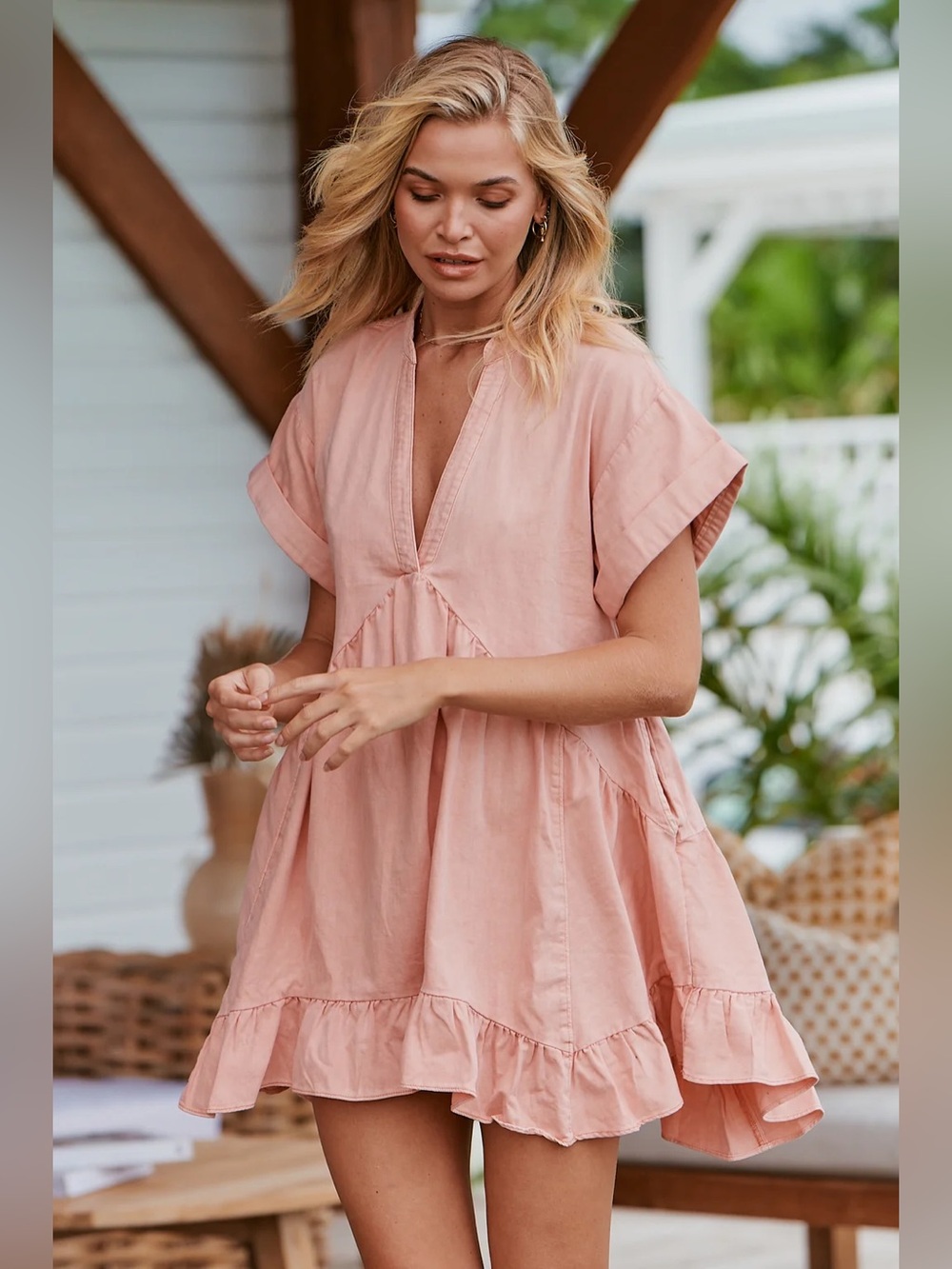 Free People Agnes Denim Dress XS - Picture 1 of 5
